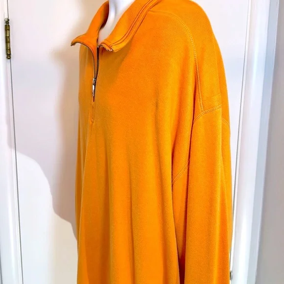 Tommy Bahama 1/4 Zip Cotton Pullover Henley Soft Orange Jersey XXL - Picture 5 of 11